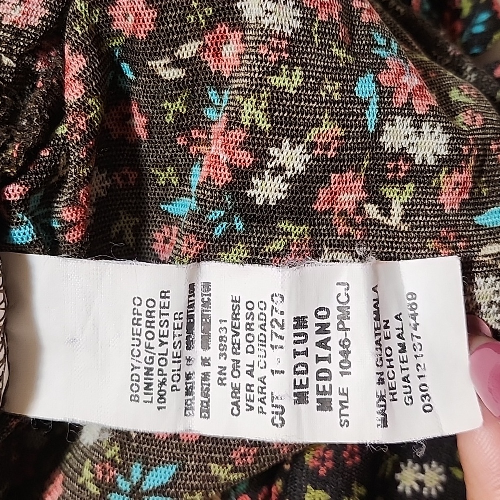 Candie's Y2K  Baby  Doll Floral Halter Top - Black and Pink Sz Meduim - Picture 13 of 16